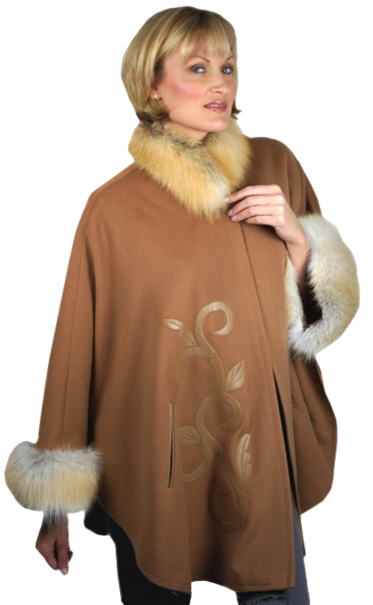 Loro Piana Cashmere trimmed with Golden Island Fox or any other fur & leather appliqué - Item # RS0097