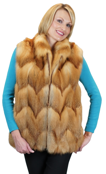 Natural Red fox Vest - Item # VS0001